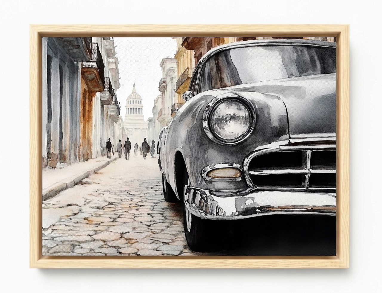 Obraz Rama American Box Auto Oldtimer Klasika Mesto Kuba Hawana 80x60