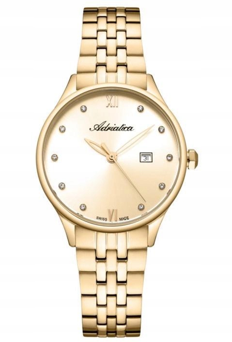 Nové Originální dámské hodinky Adriatica A3547.1181Q zlaté