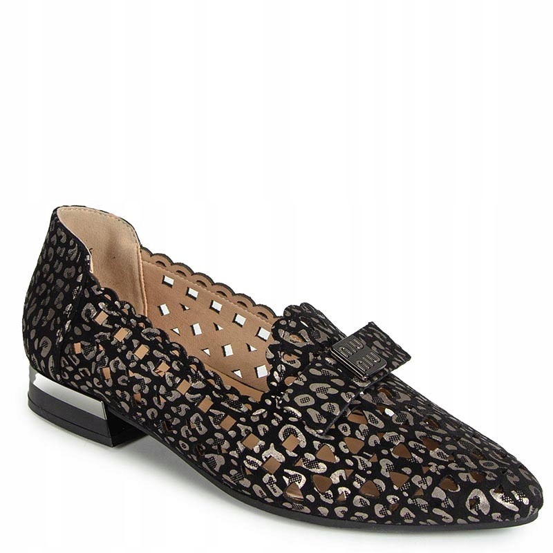 Cambell 26-35307BK Černé Ažurové Kožené Baleríny 39