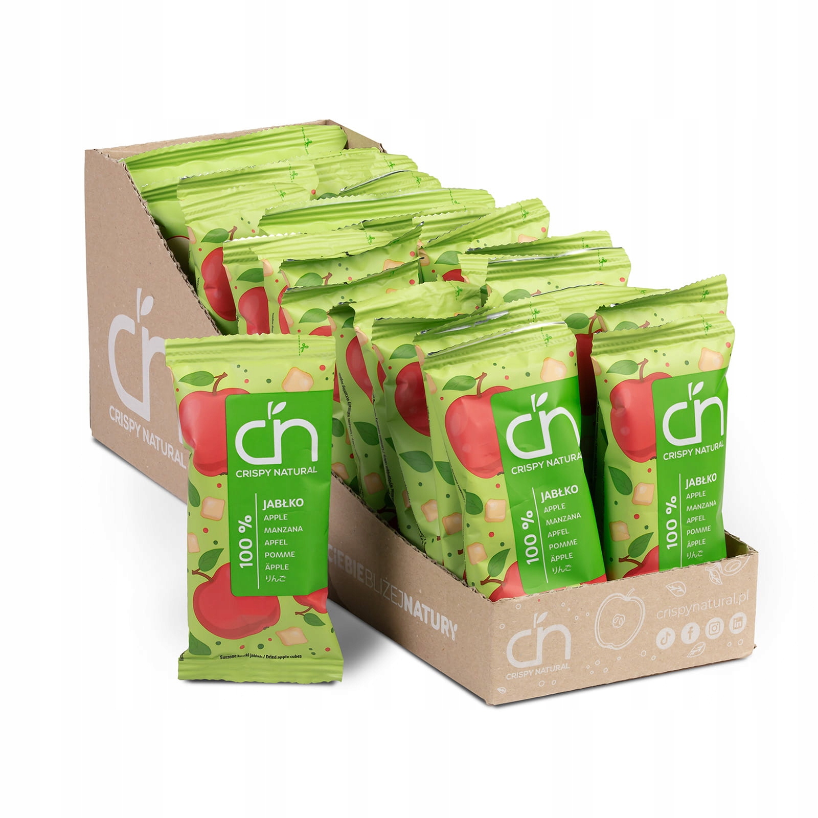 Jablka kostka 100% 32 ks Sušené ovoce Crispy Natural