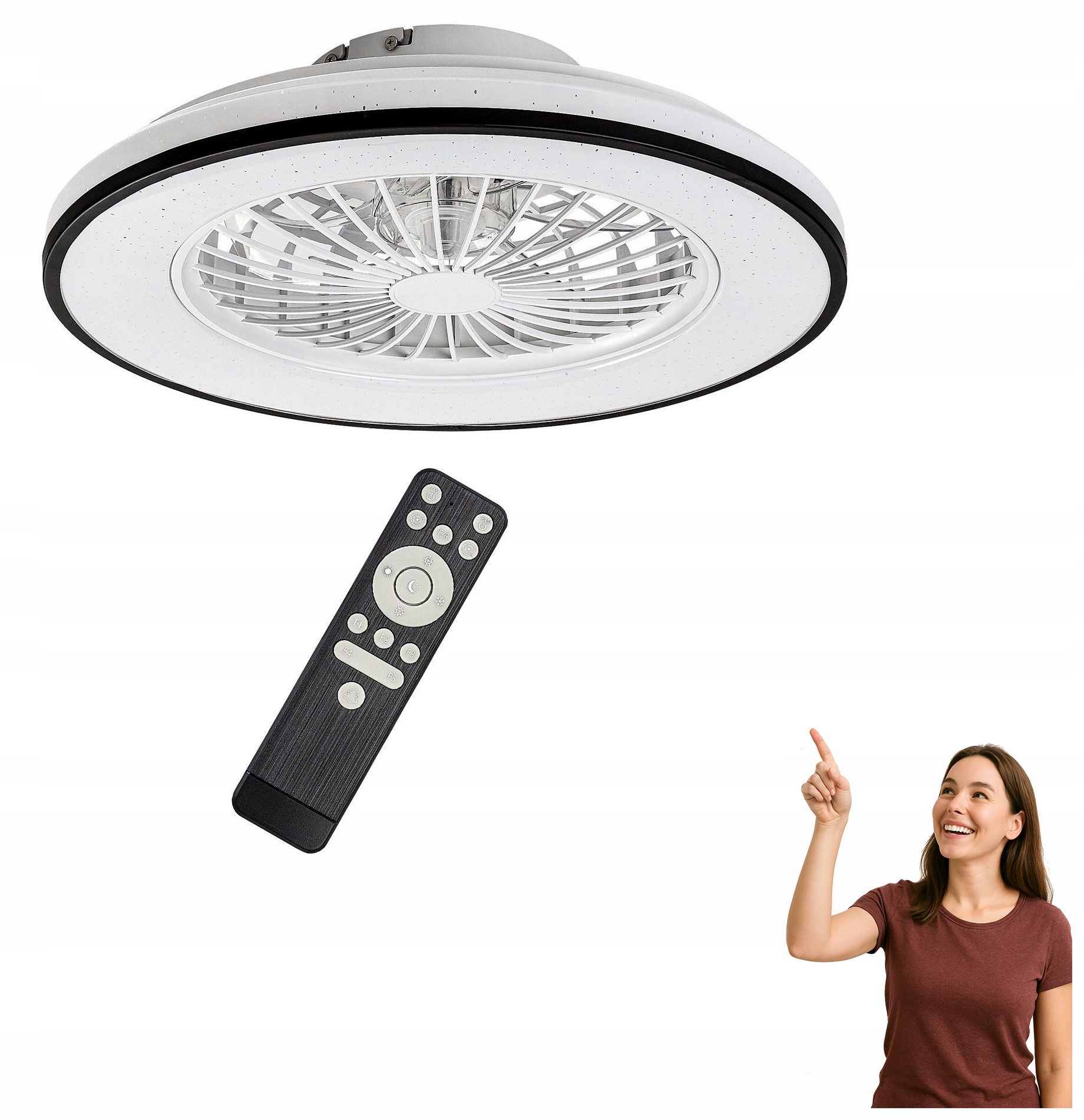Stropná lampa s ventilátorom Led ventilátor 48 W s diaľkovým ovládaním DALFON2 7