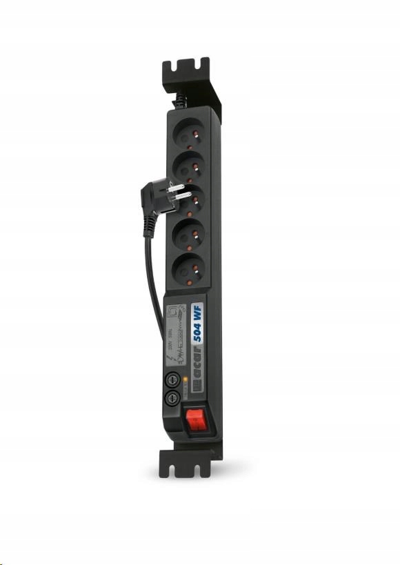 19" rozvodný panel Acar 5x230V, vypínač, indikátor napětí, přepěťová…