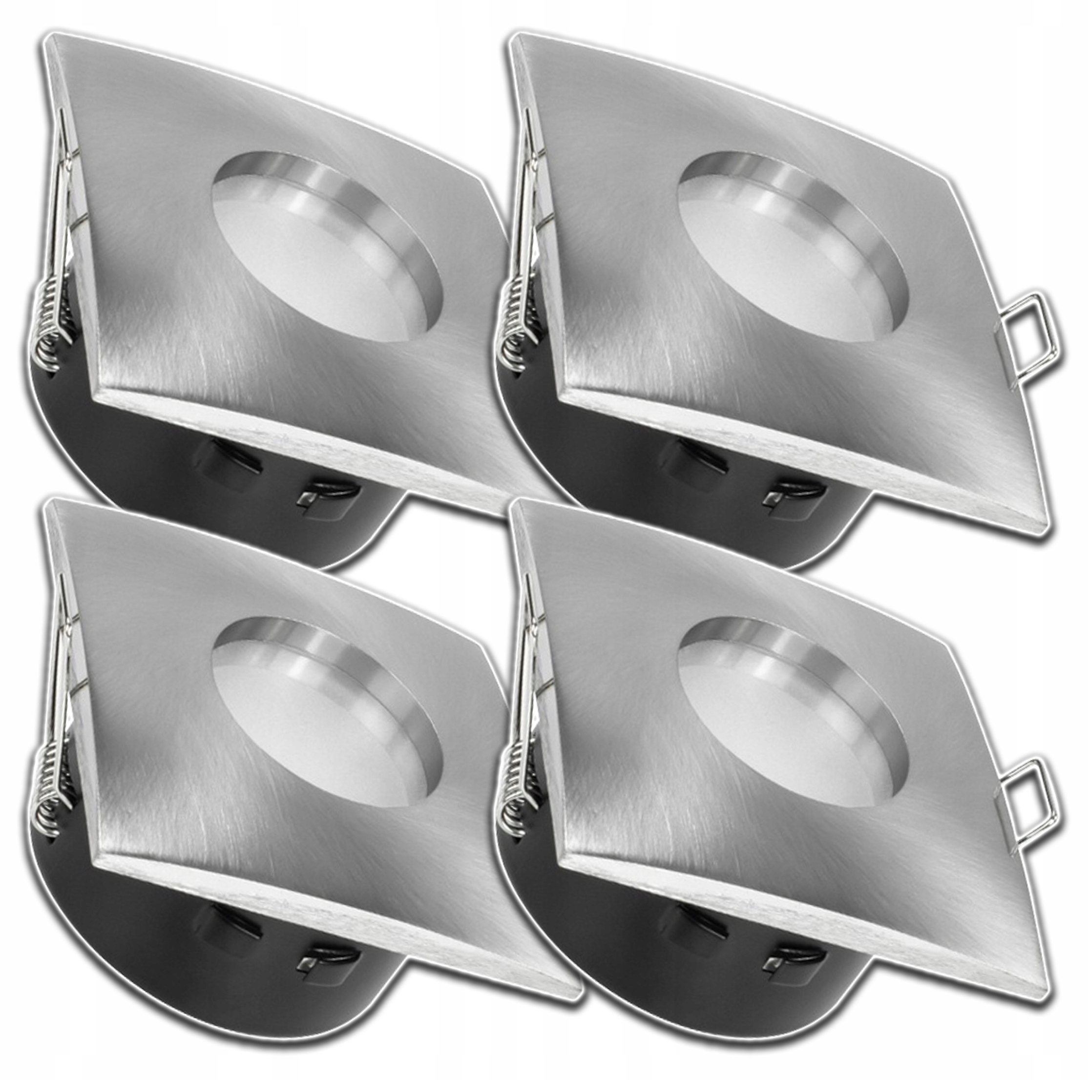 4x Čtvercové Stříbrné Zapuštěné Stropní Svítidlo Pod Strop, Voděodolné