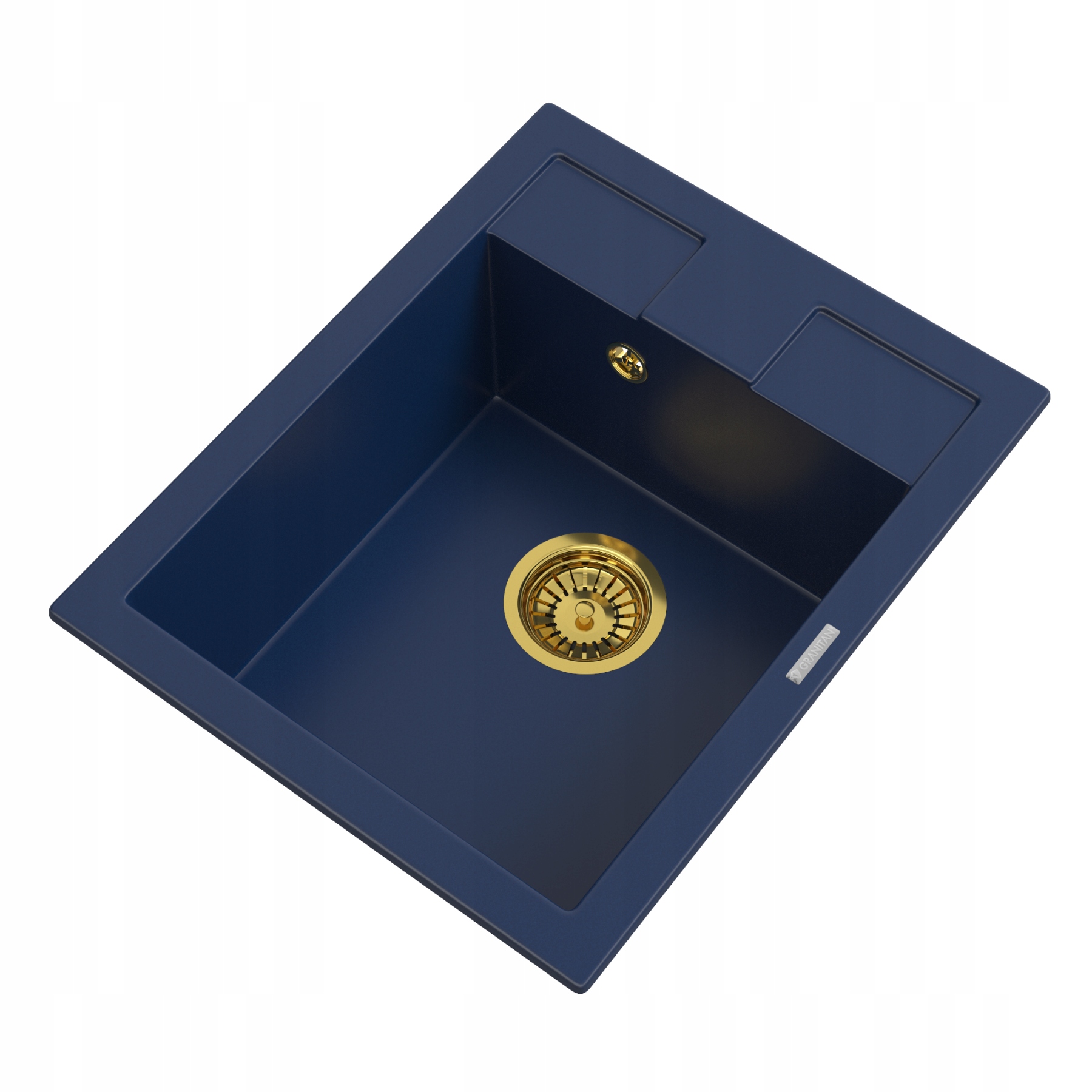 Granitový Jednokomorový Kuchynský Drez, Najlepší, Tmavomodrý, Sifón Zlatý