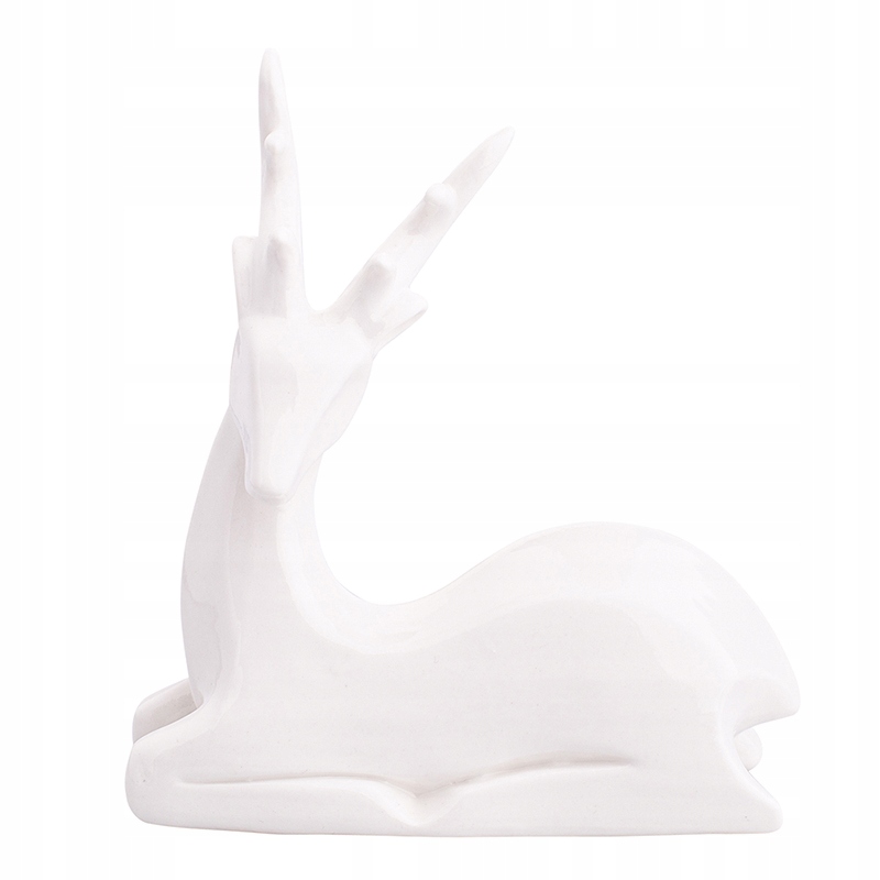 

Ozdoba Świąteczna Figurka Biały Renifer Porcelana