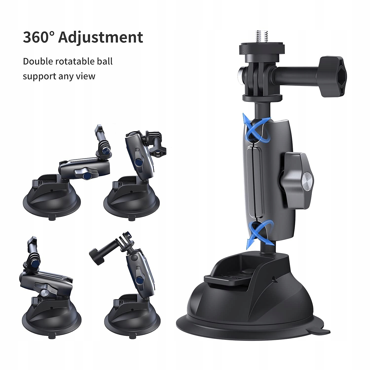 TELESIN Uchwyt Samochodowy Do Kamer Sportowych GoPro DJI Insta360 Telefony — miniatura 4