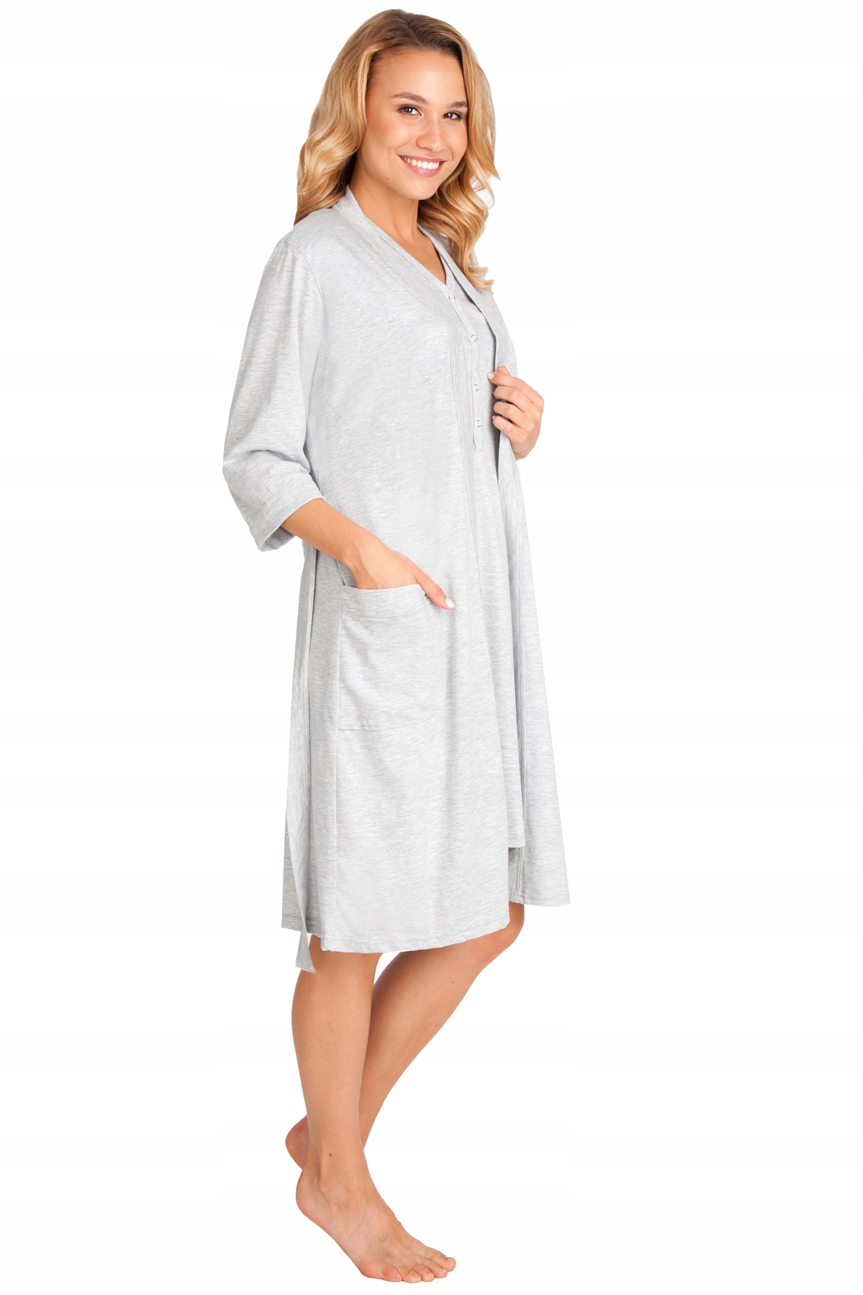 KOSZULA DO KARMIENIA SZLAFROK CIĄŻOWY KOMPLET Rozmiar XL