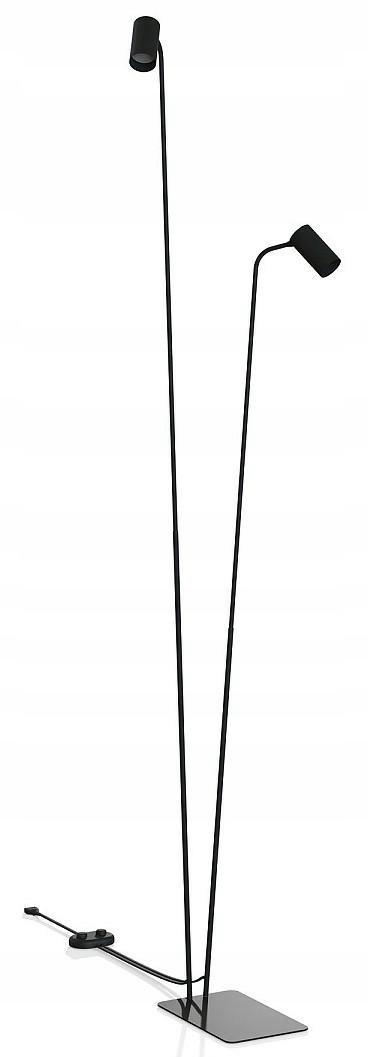 Stojacia lampa do obývačky Moderná podlahová lampa Mono čierna 2xGU10 216 cm