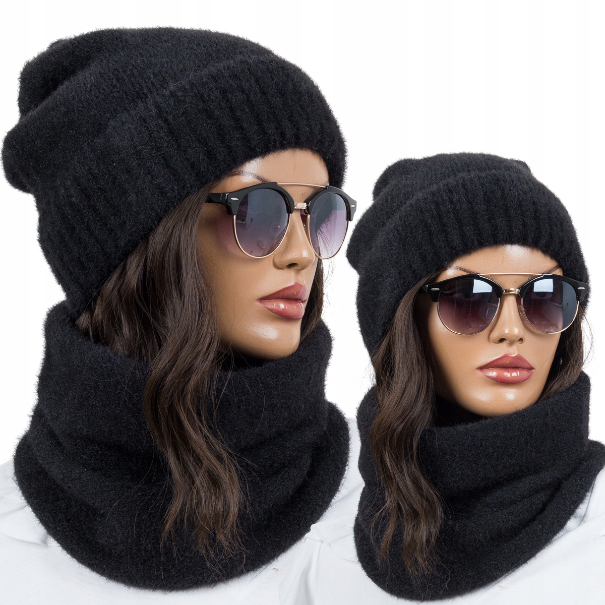 

Polski Komplet Czapka beanie Duży Komin Alpaka