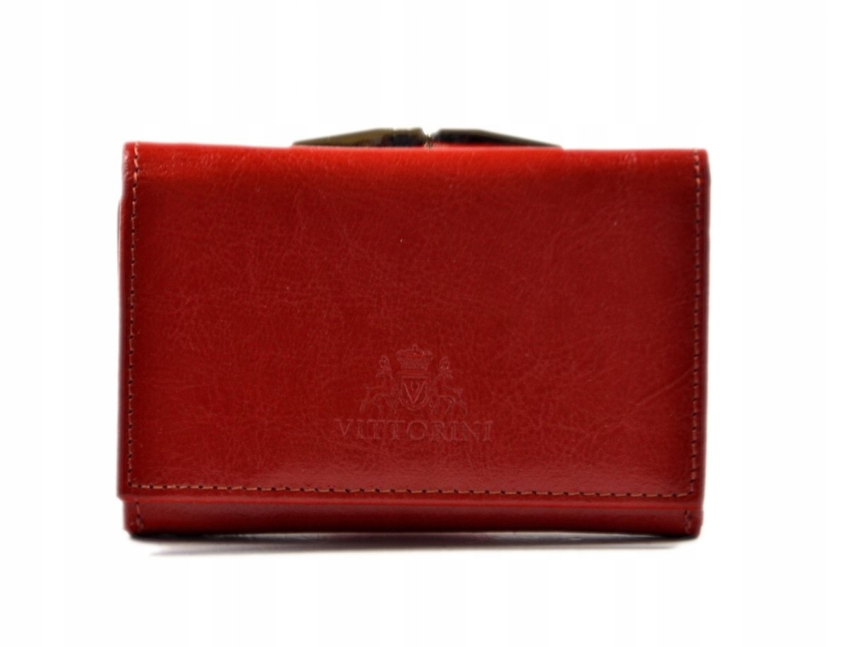 Vittorini dámská peněženka z přírodní kůže, červená bižuterie