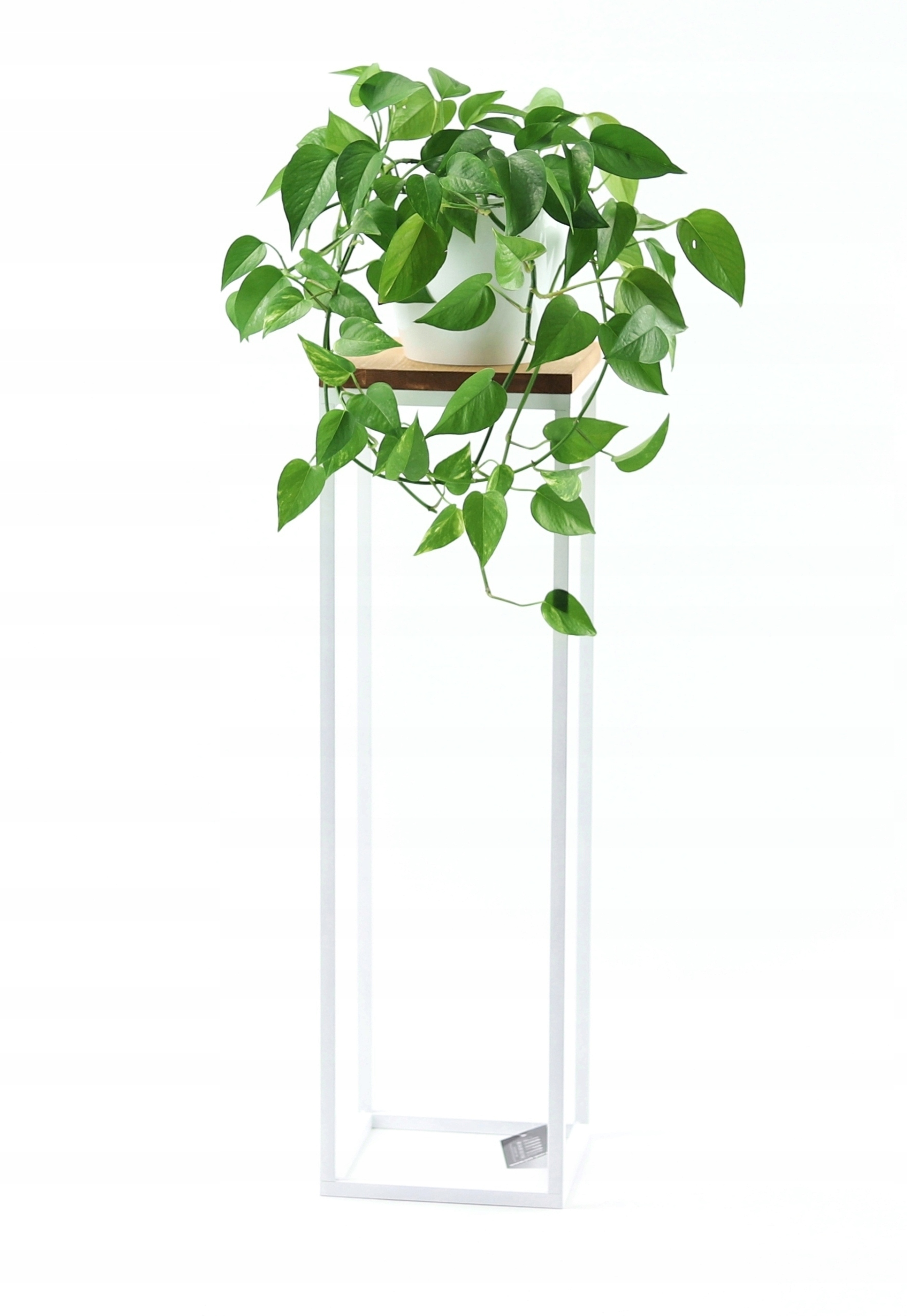 

Kwietnik Metalowy Stojak Drewno 80cm biały loft