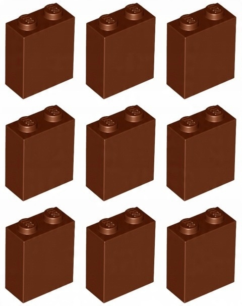 

Lego 3245c Klocek Słup 1x2x2 brązowy (15g) 9 szt.