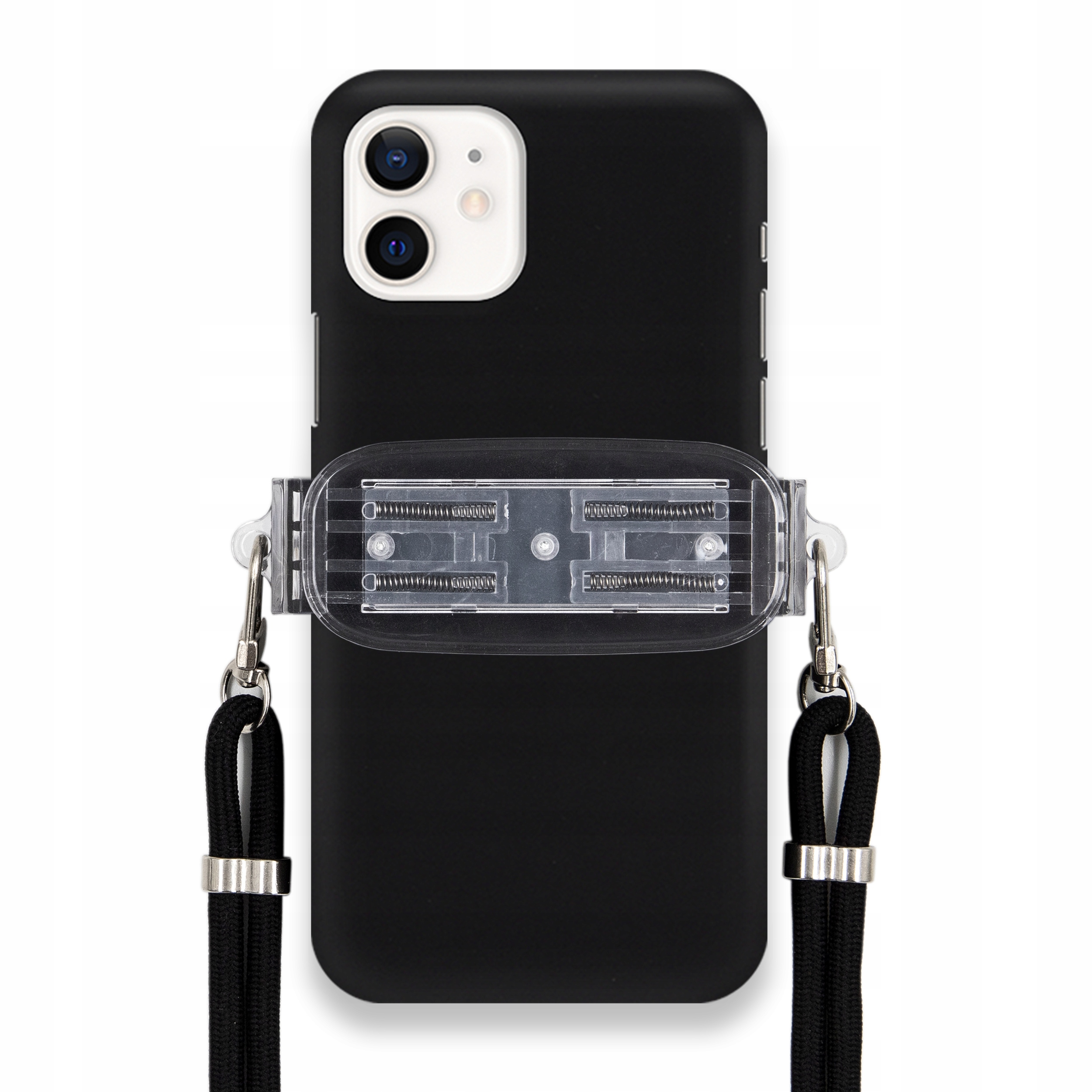 Puzdro Na Iphone 12 Smooth Case Ochrana Univerzálny Držiak Čierna Šnúrka