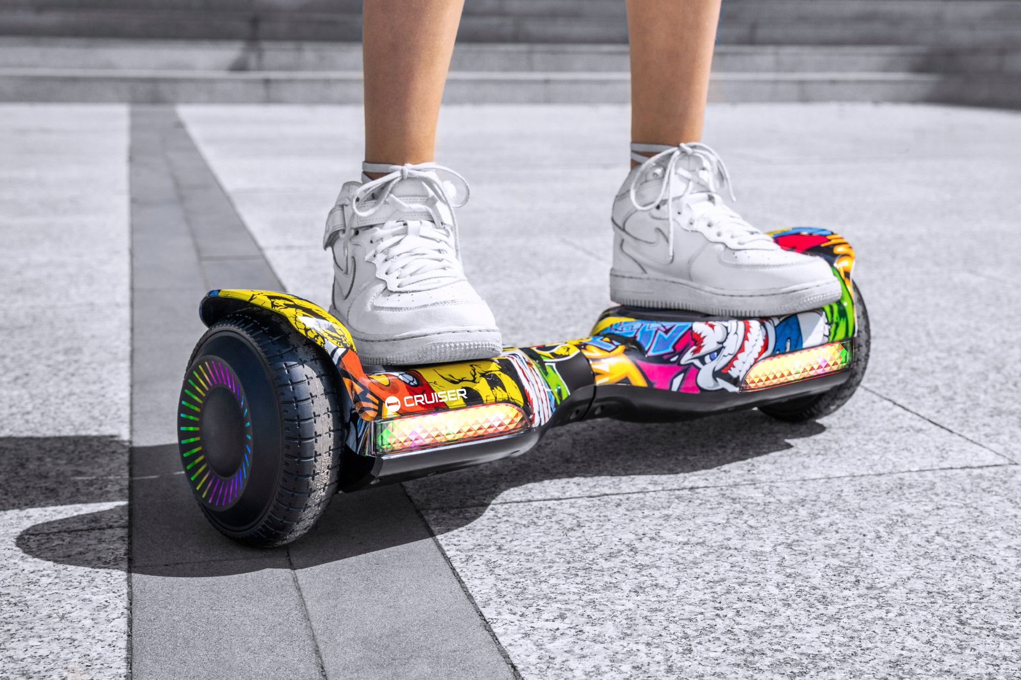 Električna rolka Hoverboard 6.5" LED Rebel za otroke odrasle Največja hitrost 10 km/h