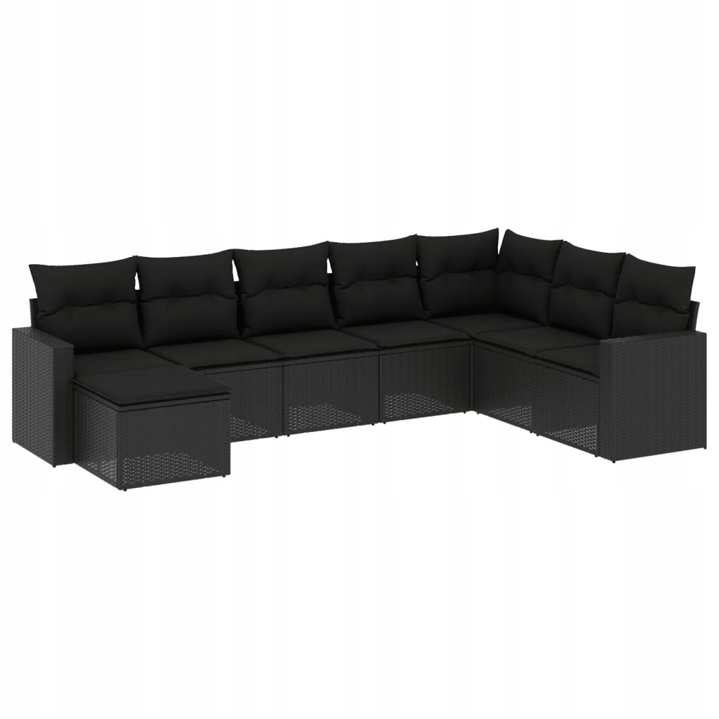 Set zahradního nábytku VidaXL plast vidaXL černý 8 dílů