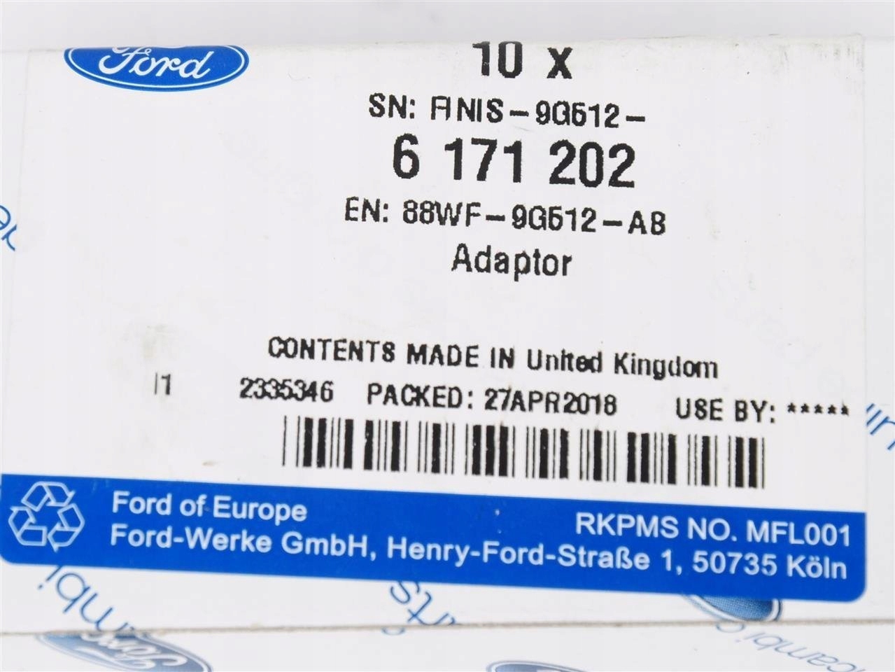 ADAPTER WTRYSKU PALIWA FORD OEM Typ silnika Brak informacji