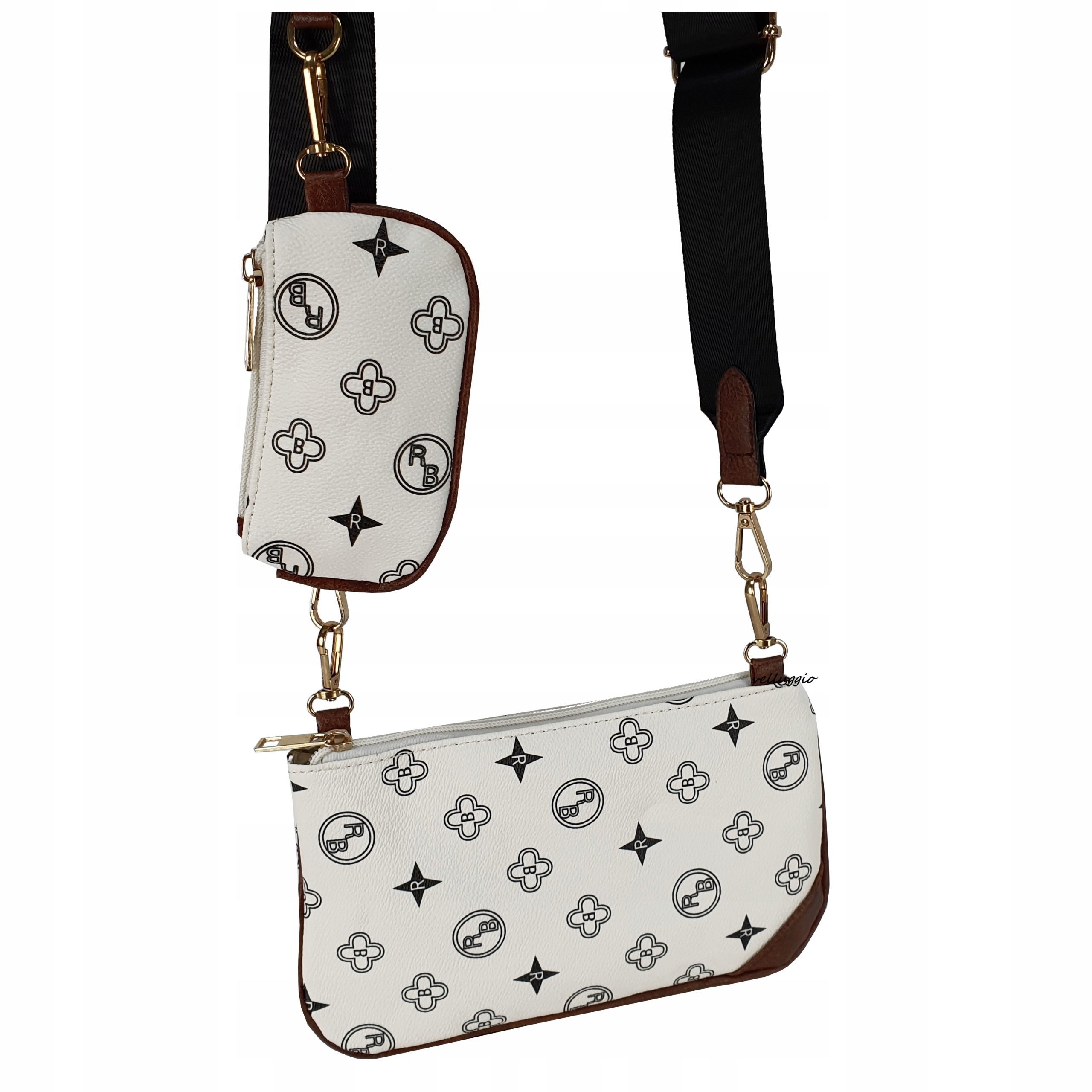 LISTONOSZKA TOREBKA DAMSKA 3W1 NERKA MONOGRAM Materiał dominujący skóra ekologiczna