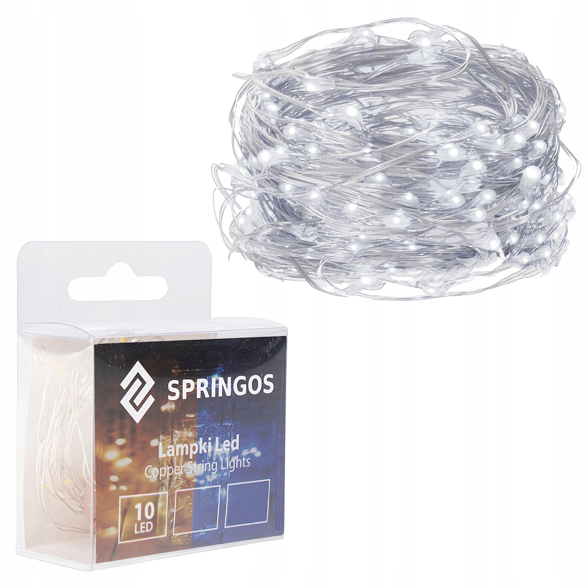 

Lampki Drucik 10 Led Mikro Girlanda Zimny Biały