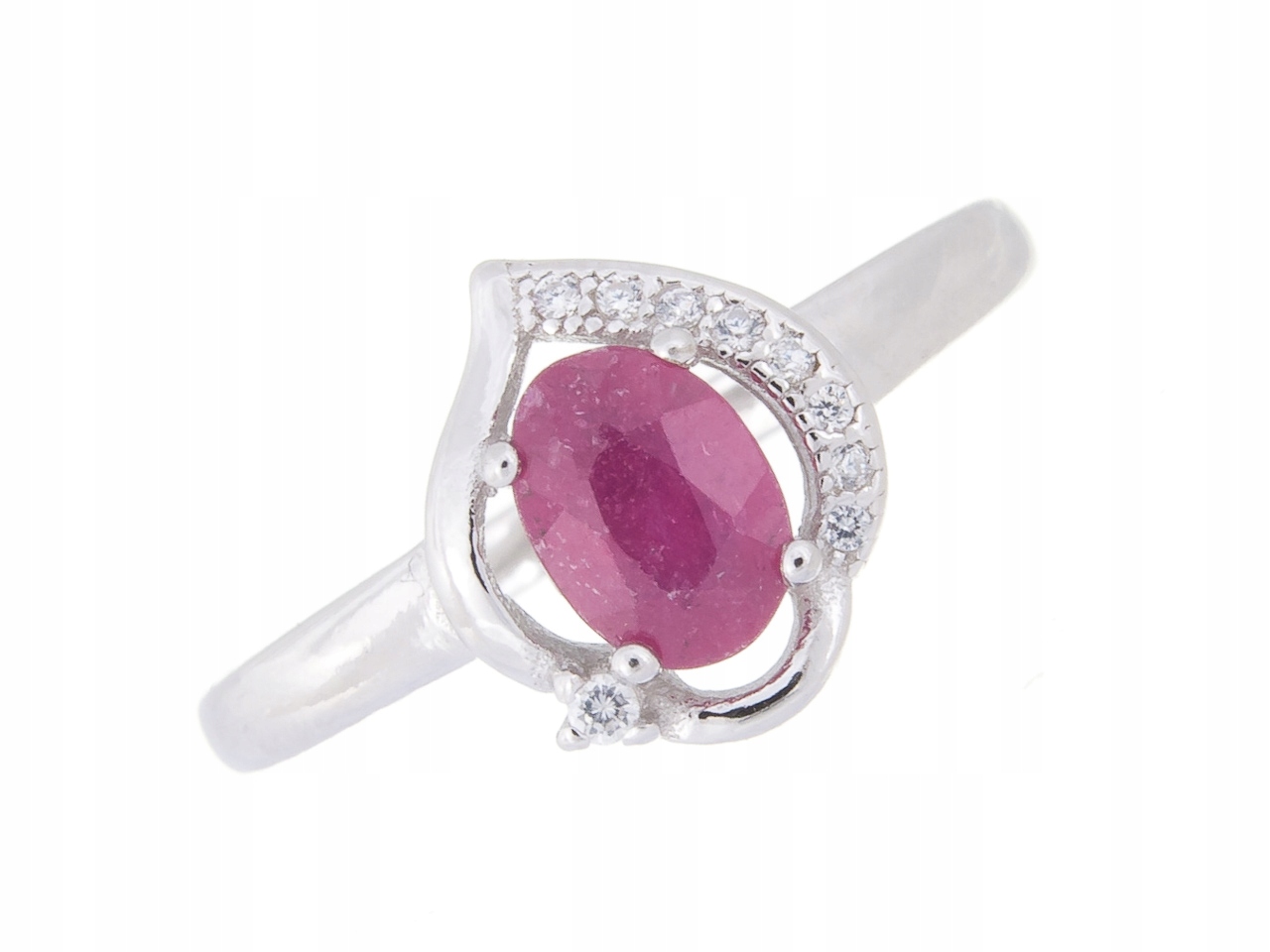 Stříbrný Prstýnek Vel Rubín Přírodní