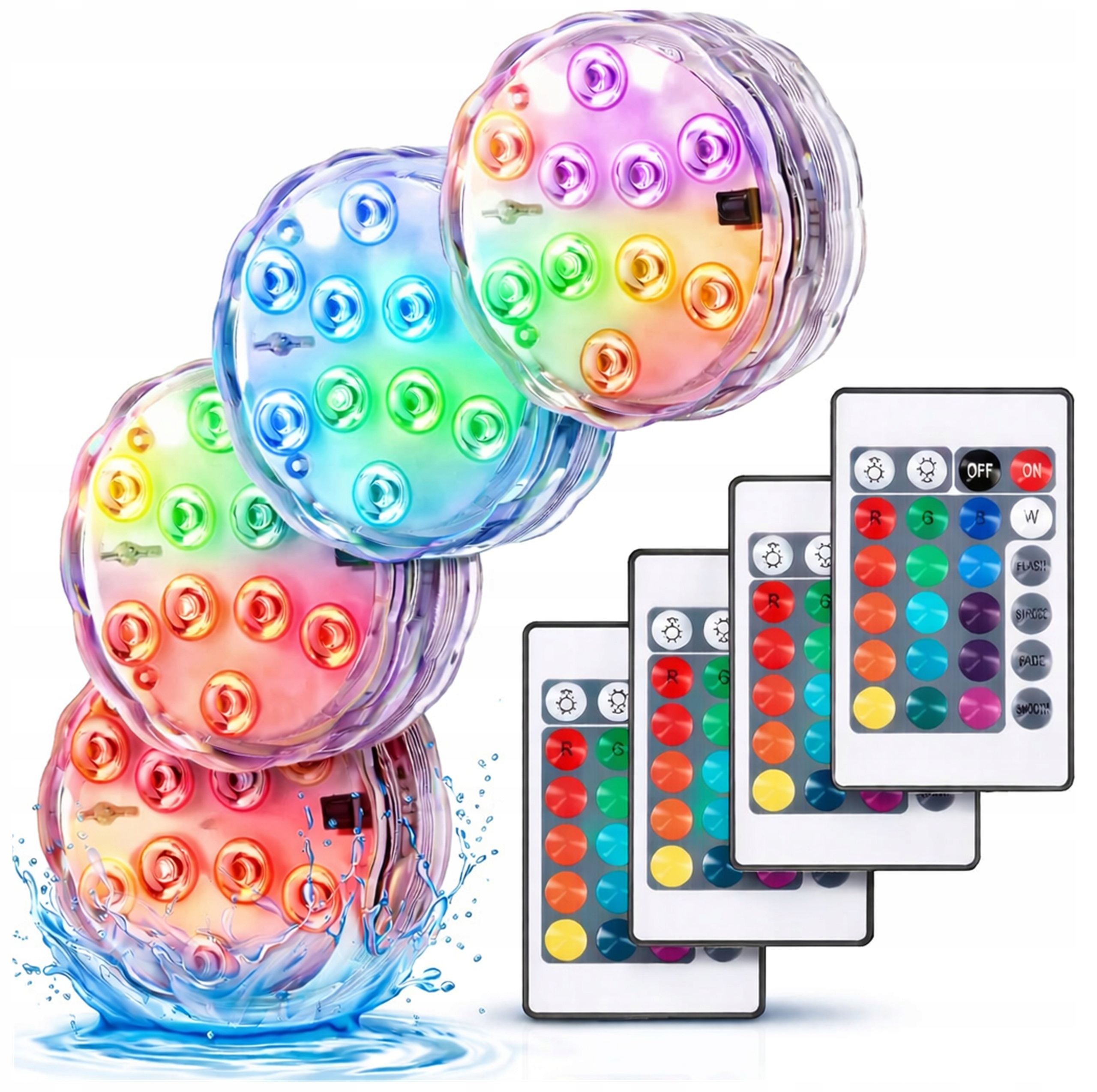 Led lampa do bazénu Jacuzzi Lay-Z Spa 10 Led Dálkový Ovladač Vodotěsná Led lampa