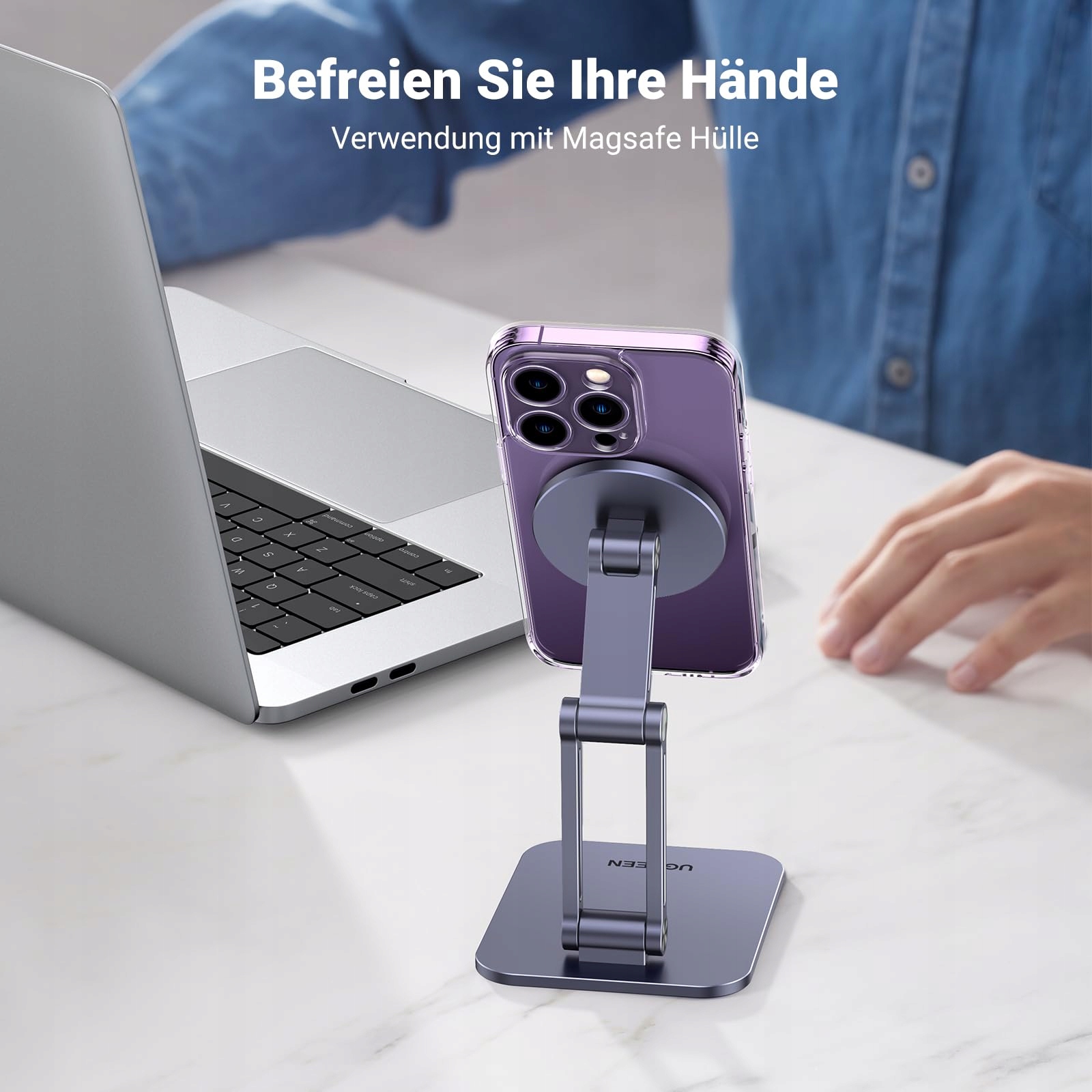 UGREEN Magnetyczny Stojak na Telefon Magsafe Składany Kompatybilny — miniatura 5
