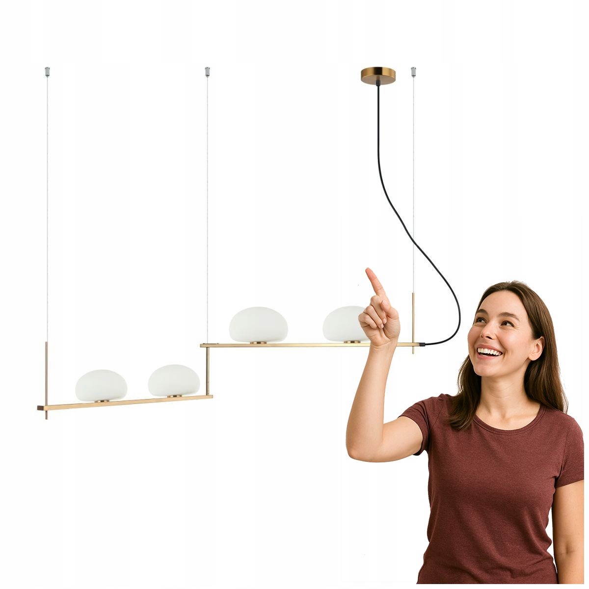 Závesná lampa Kernio PND-357784-BRO+W Italux