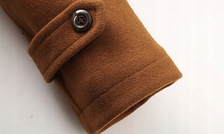 DŁUGI PŁASZCZ MĘSKI ZIMOWY JESIENNY WEŁNIANY Wzór dominujący bez wzoru