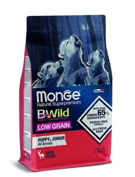 Monge BWild Puppy & Junior Jeleń 2,5kg