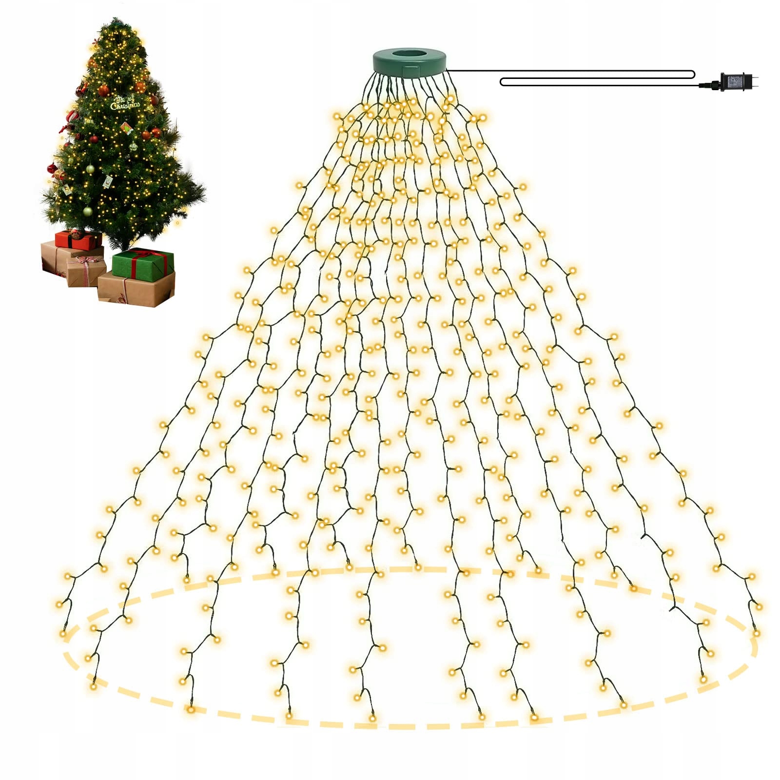 BOLWEO Lampki Choinkowe Ciepłe Białe Grilanda Świetlna Świąteczna 2M 400LED — miniatura 7