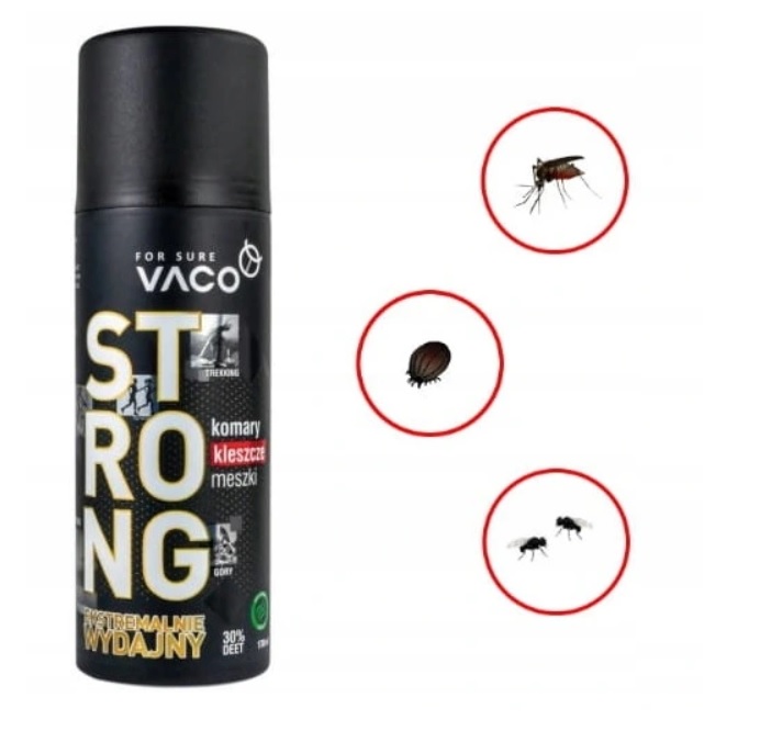 Vaco Strong 30% Deet Spray Komary Kleszcze 170 ml