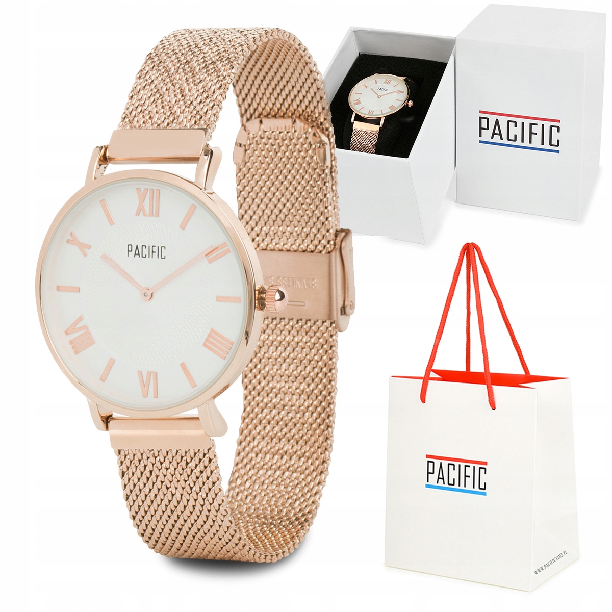 

Zegarek damski mesh bransoletka Pacific pudełko