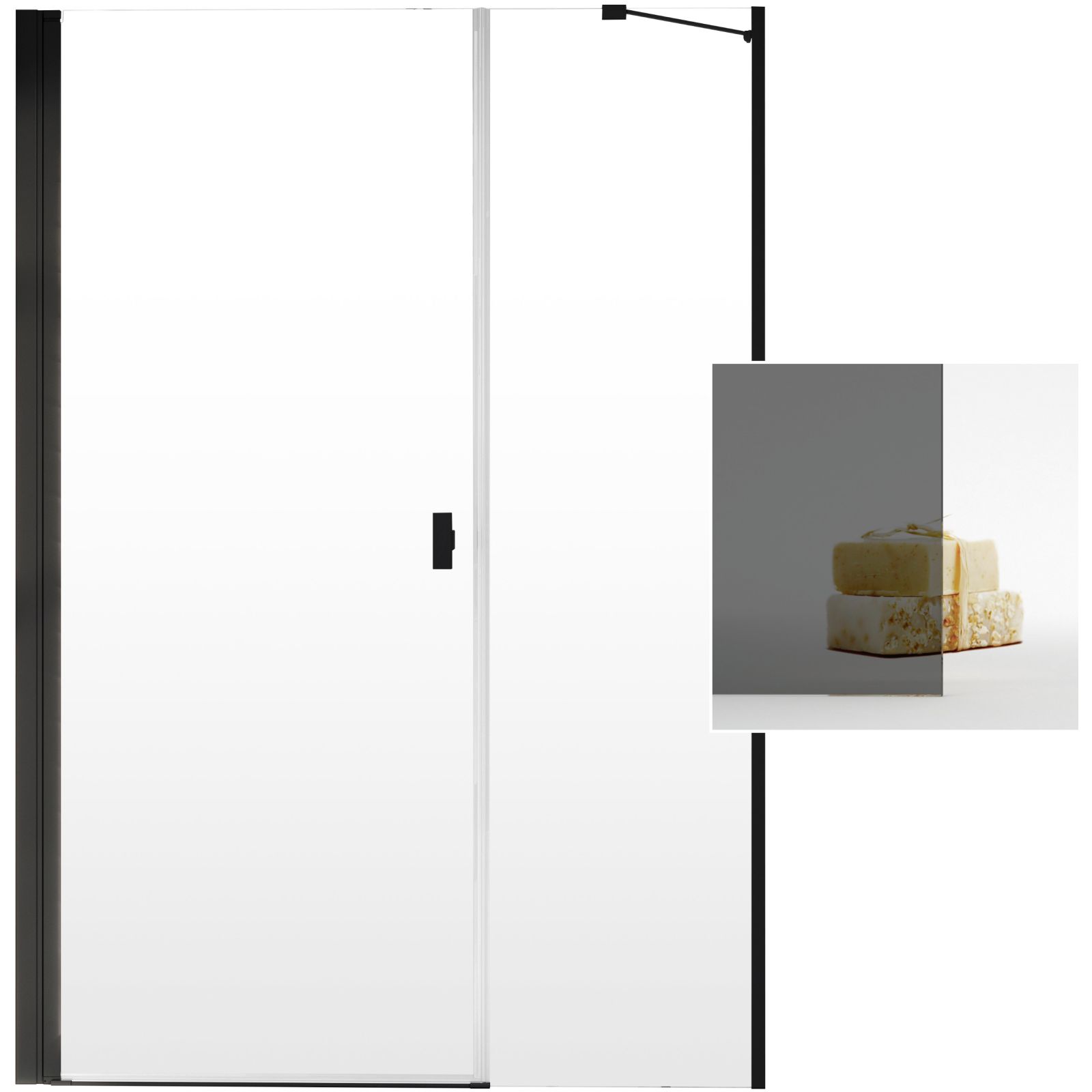 Drzwi prysznic RADAWAY Nes Black DWS 140 L grafit Wysokość produktu 200 cm