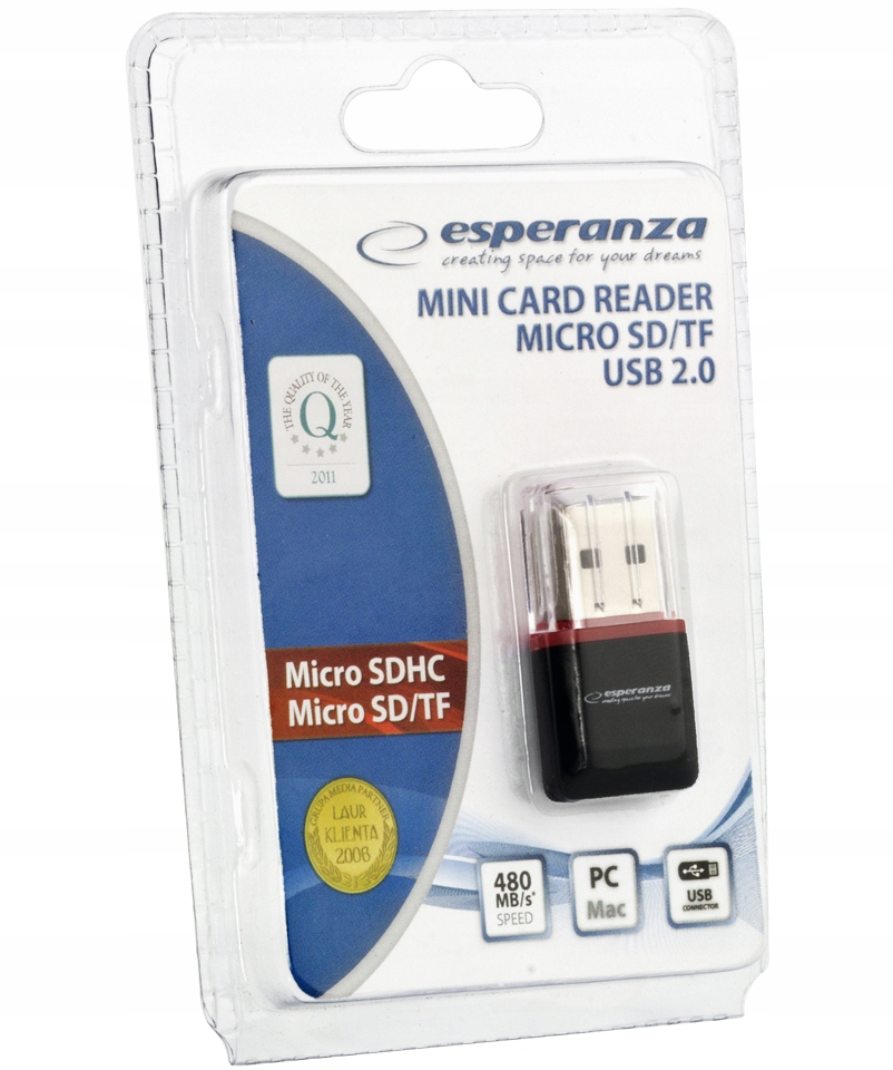 ESPERANZA CZYTNIK KART MICRO SD SDHC USB PENDRIVE Model EA134K