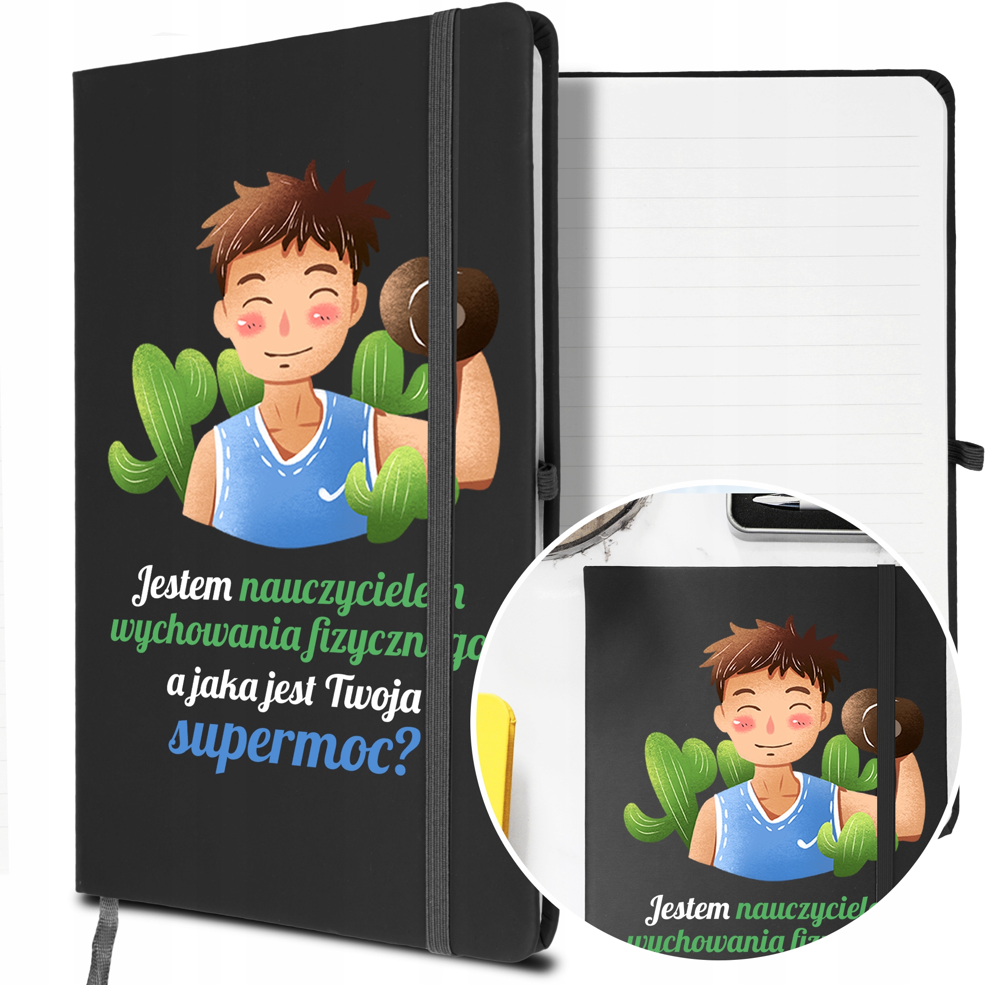 Notes A5 z Gumką dla Nauczyciela Wf-u Mix