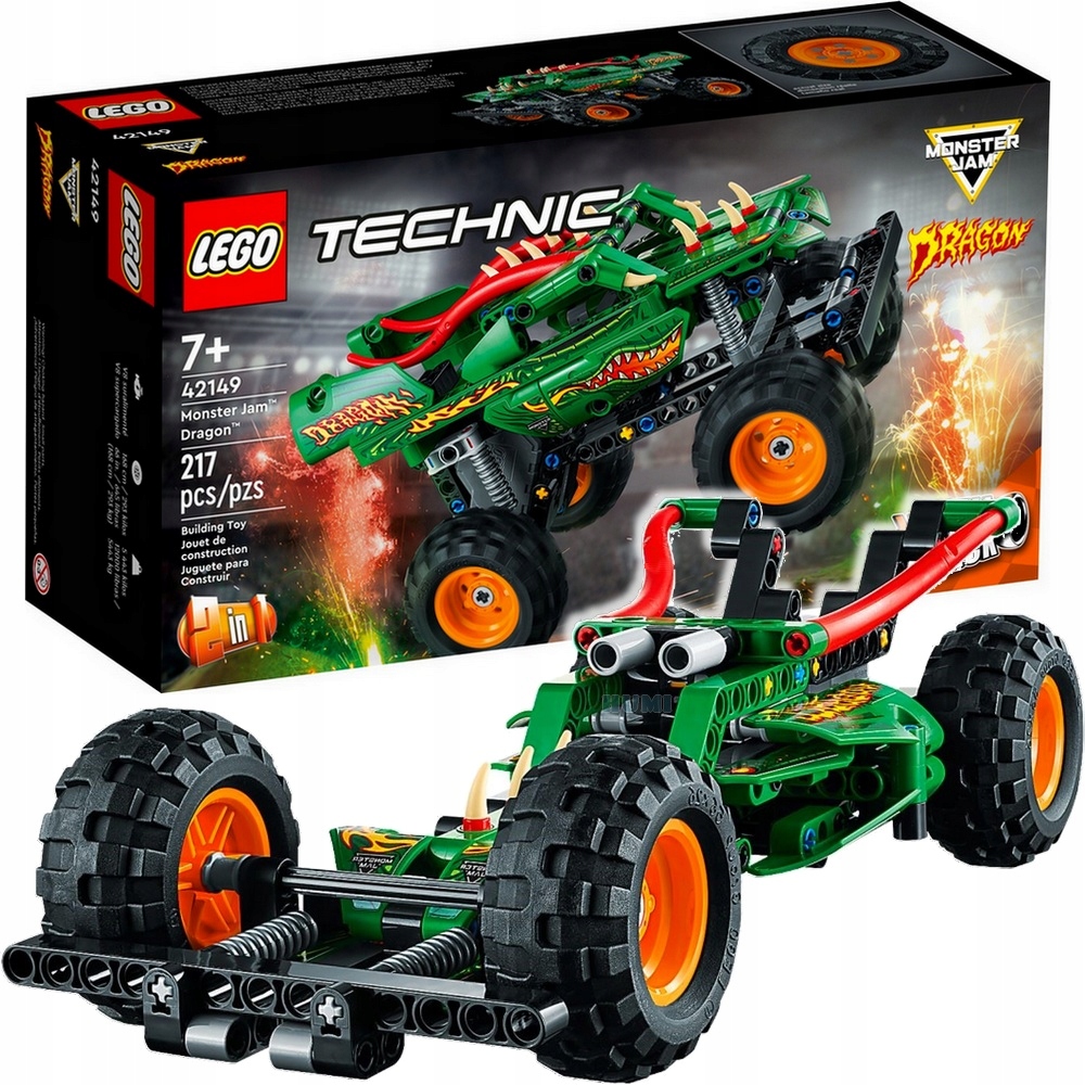 

Lego 42149 Monster Truck Samochód Dragon Smok 2w1