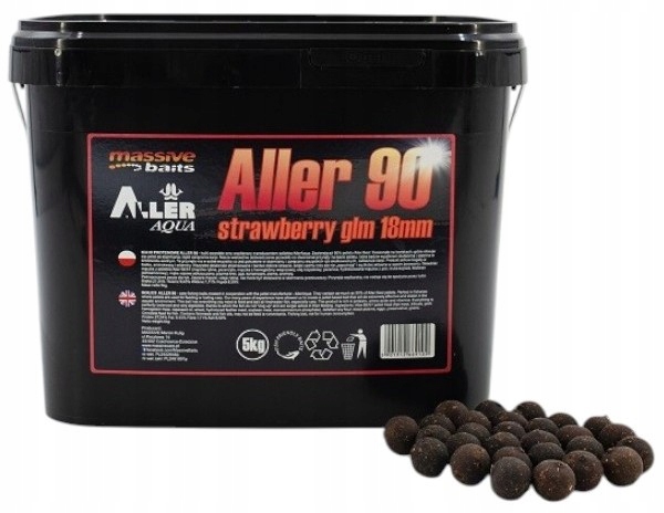 Kulki Proteinowe Zanętowe Massive Baits Strawberry Glm 24mm 5KG Wiadro