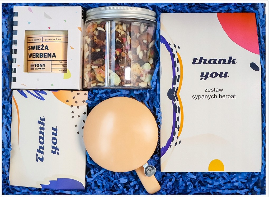 Dárková Krabička Na Poděkování Sójová Svíčka Čaj Káva MIX Hrnek