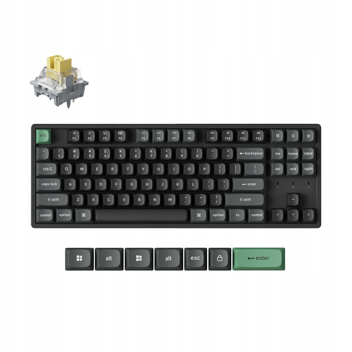 Bezdrátová mechanická klávesnice Keychron K8 Ultra 8K Banana, K8U-J4