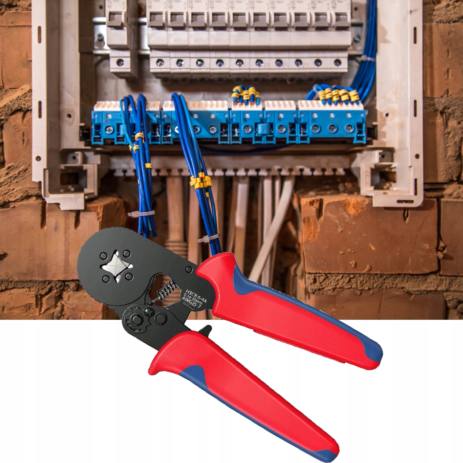 ZACISKARKA PRASKA do tulejek kablowych kabli konektorów +500 SZT AKCESORIÓW Maksymalny przekrój przewodu 10 mm²