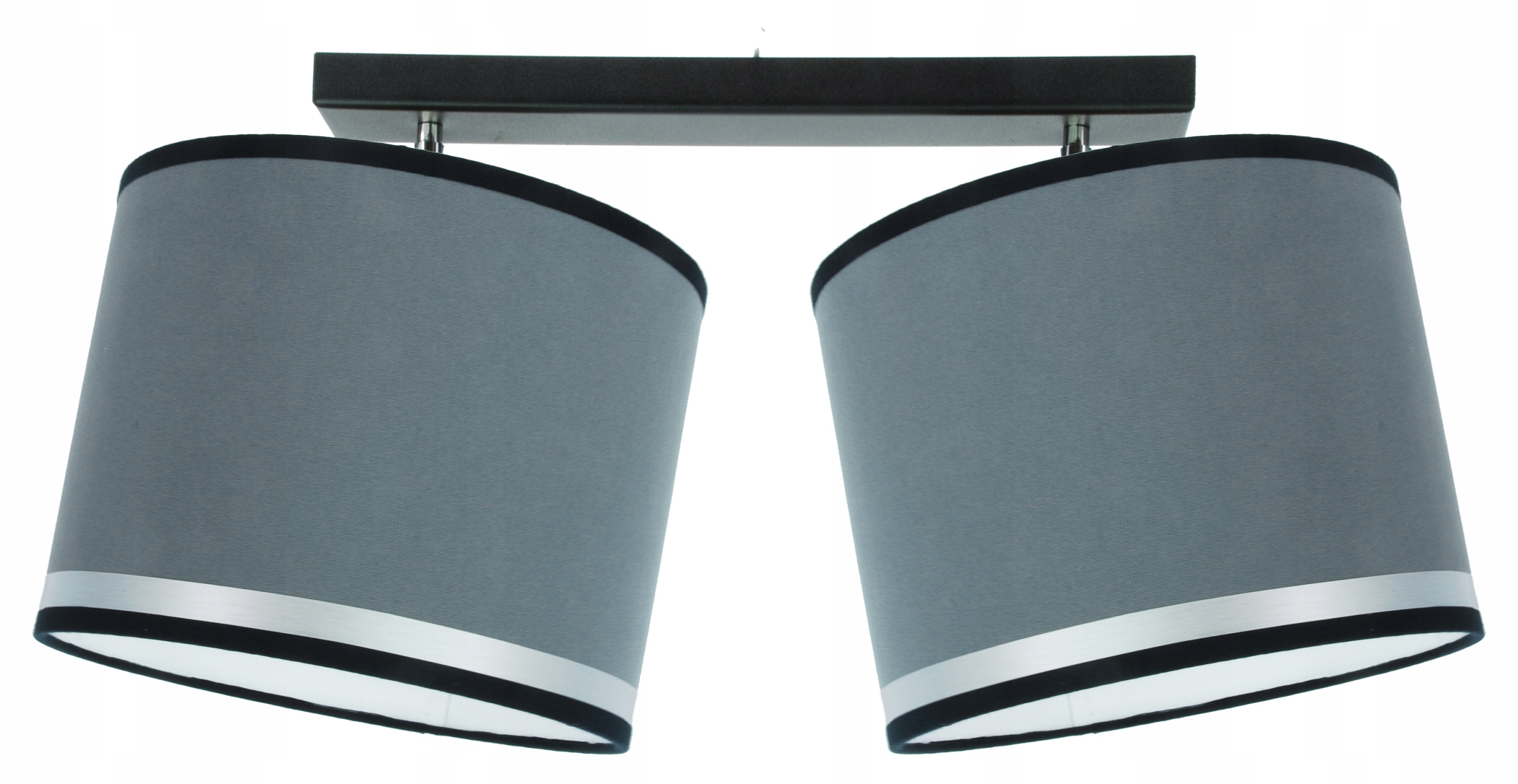 Stropní Svítidlo Dvojitá Modern 40 cm Široká Šedá Kulatá Moderní Design