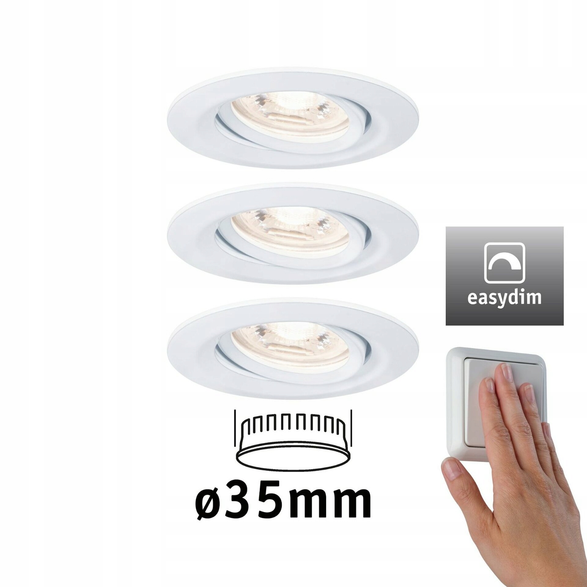 Paulmann Led vstavané svietidlo Nova mini Plus EasyDim 3x4,2W 2700K biele