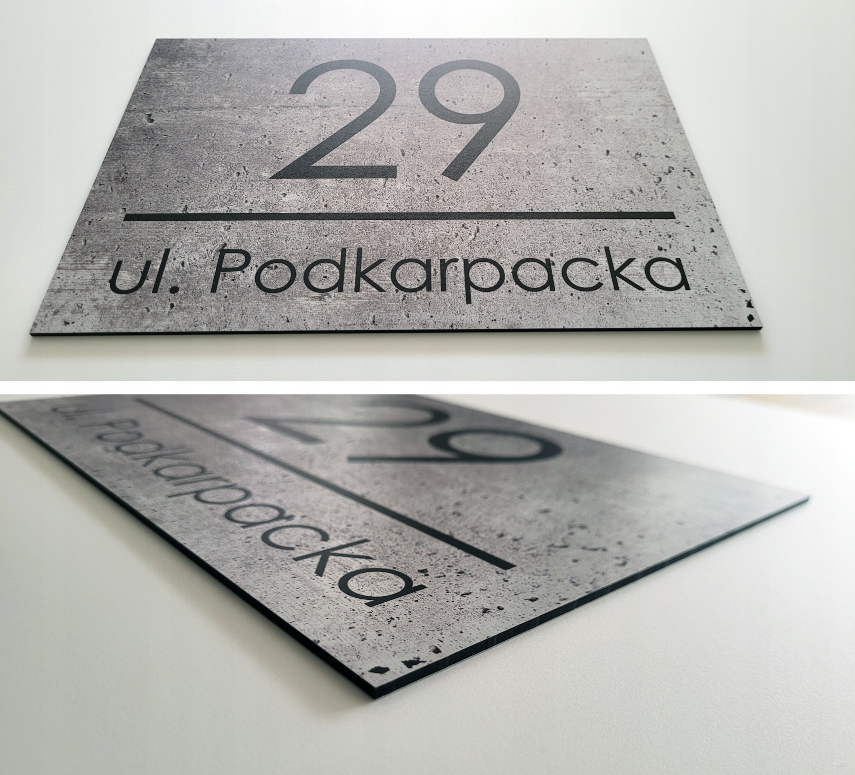 TABLICA TABLICZKA ADRESOWA ALUMINIOWA NUMER DOMU DIBOND 3MM UV BETON 30X20 Marka Multeo