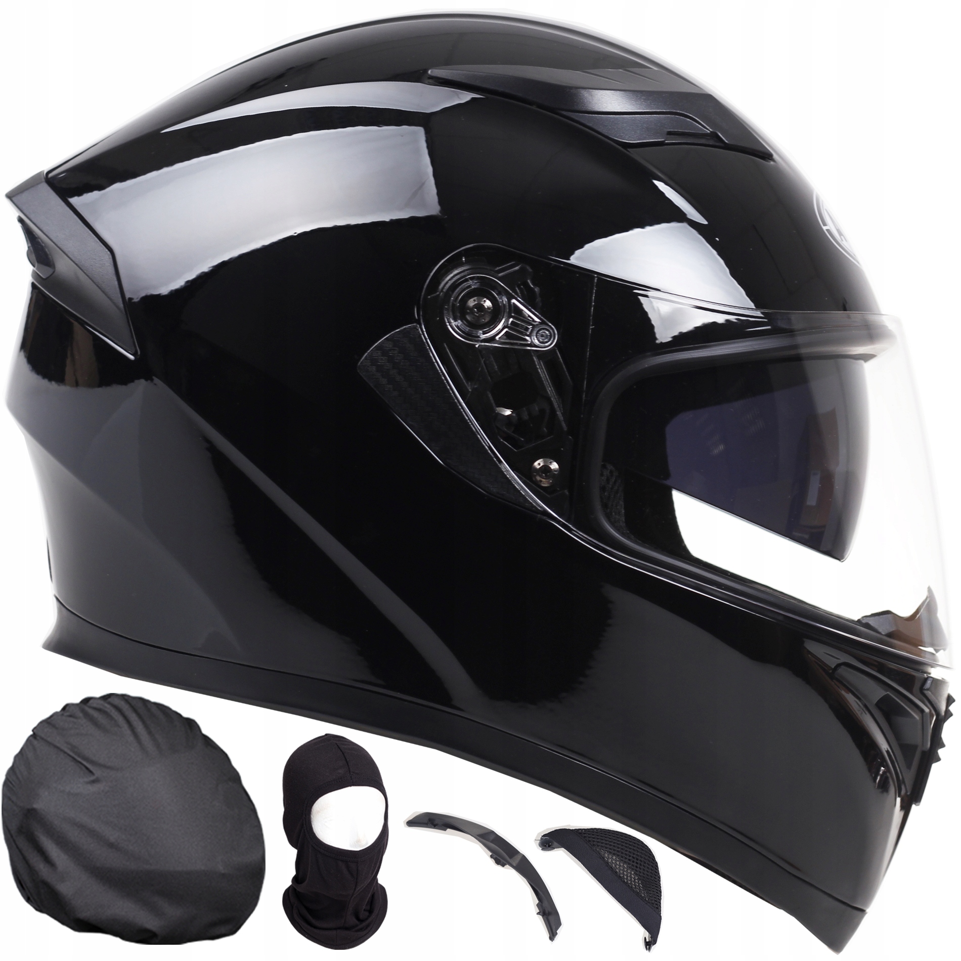 

Motocyklowy Kask Z Blendą Czarny Męski na motor