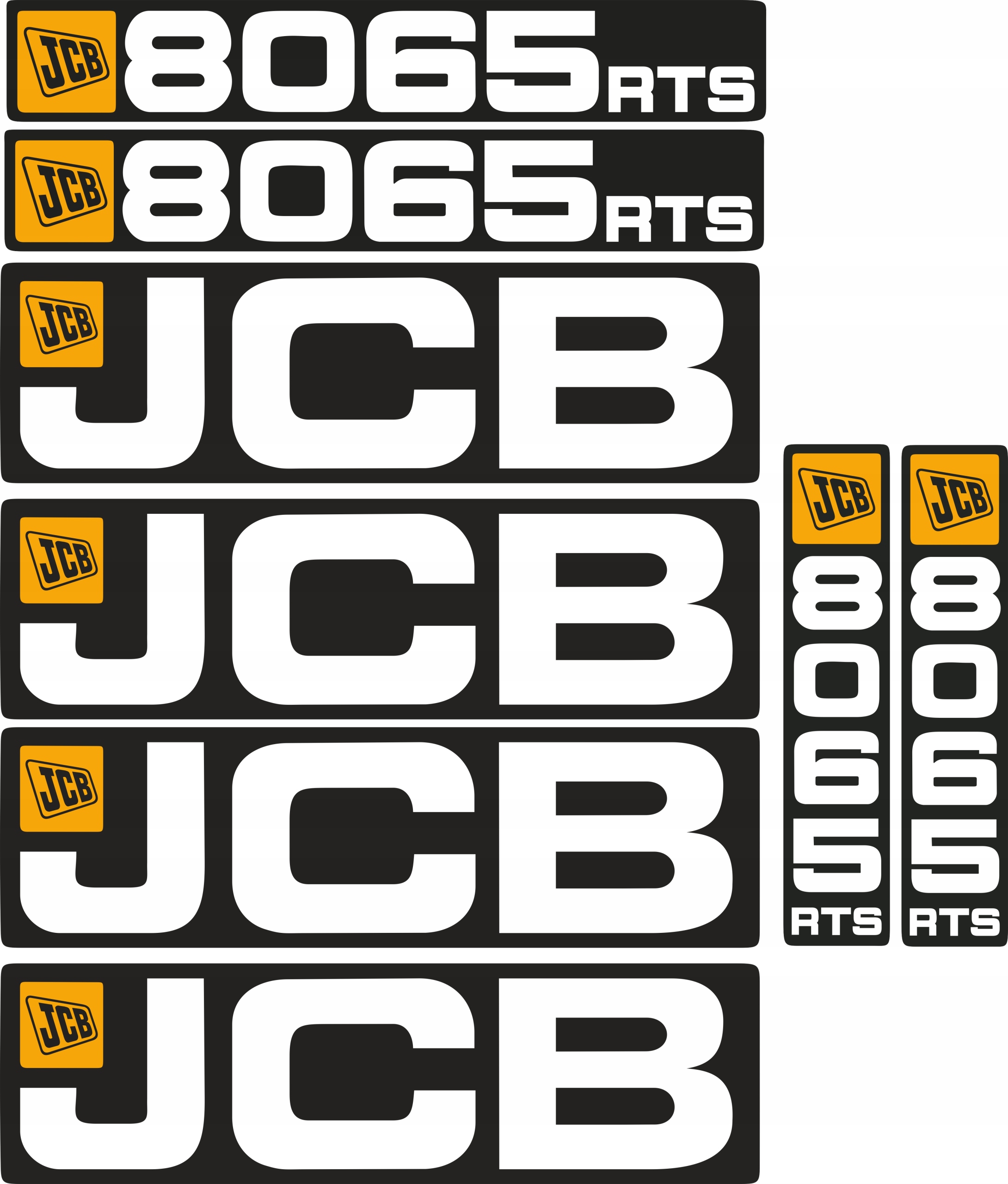 NAKLEJKA NAKLEJKI JCB 8065 RTS komplet ZESTAW