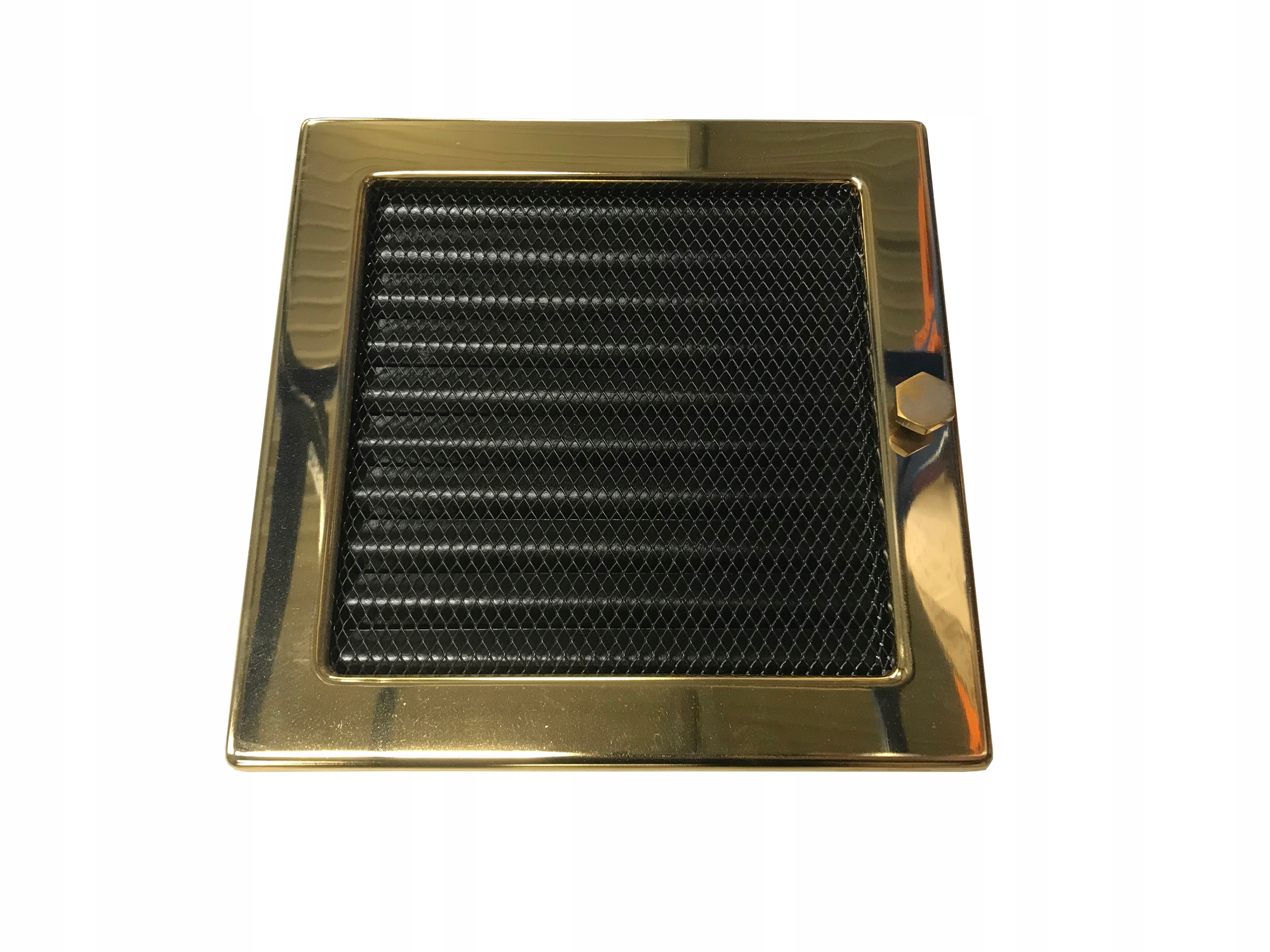 Ventilační mřížka do krbu 17x30 pozlacená s reliéfem