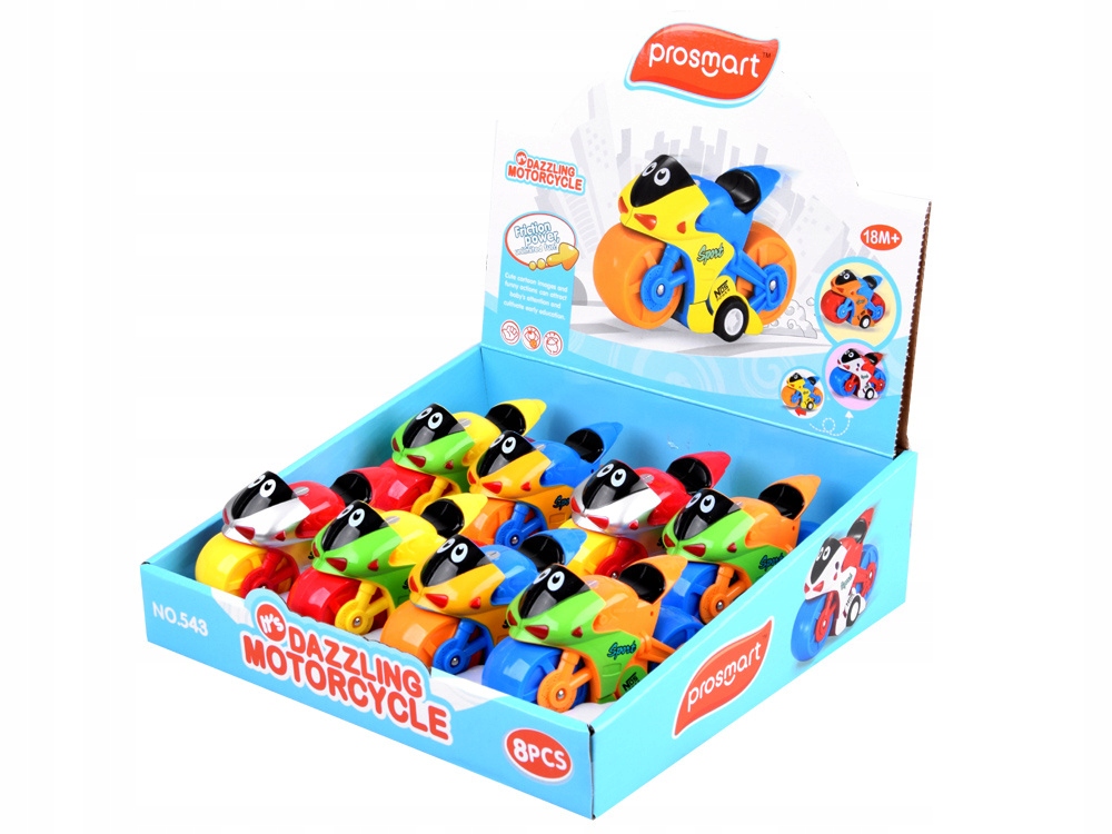 Kolorowy motor, motorek z napędem Materiał plastik