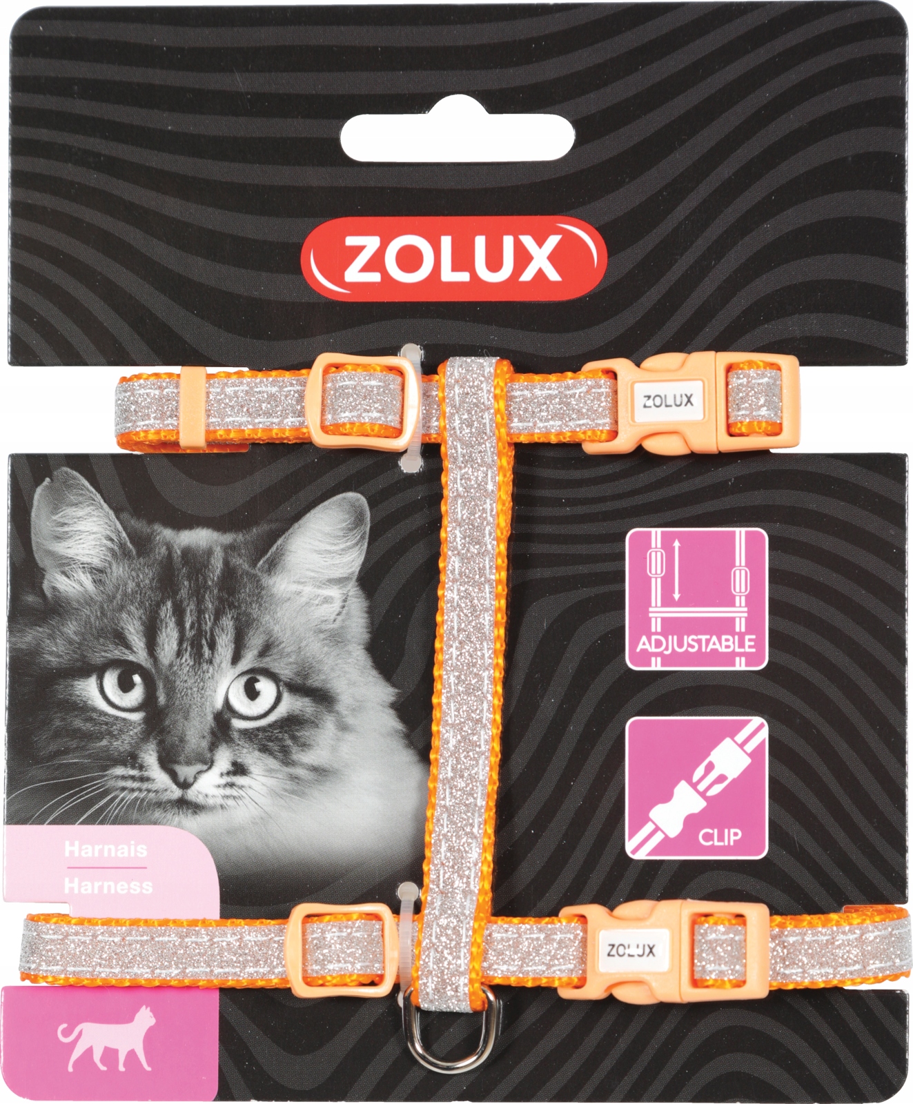 

Zolux Szelki nylon regul. Shiny kol. pomarańczowy
