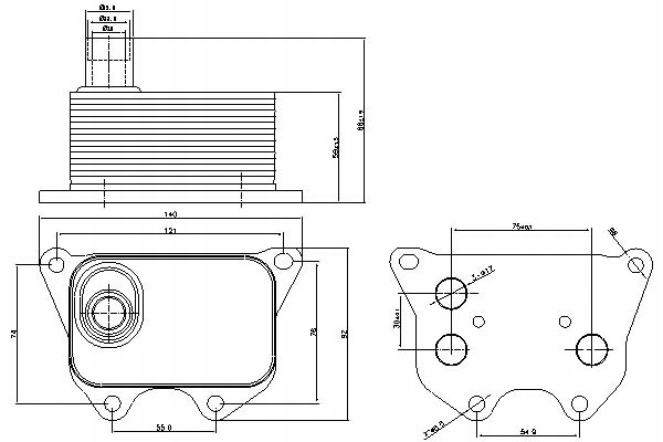 NISSENS CHŁODNICA OLEJU SILNIKOWEGO (AUTOMATYCZNA/