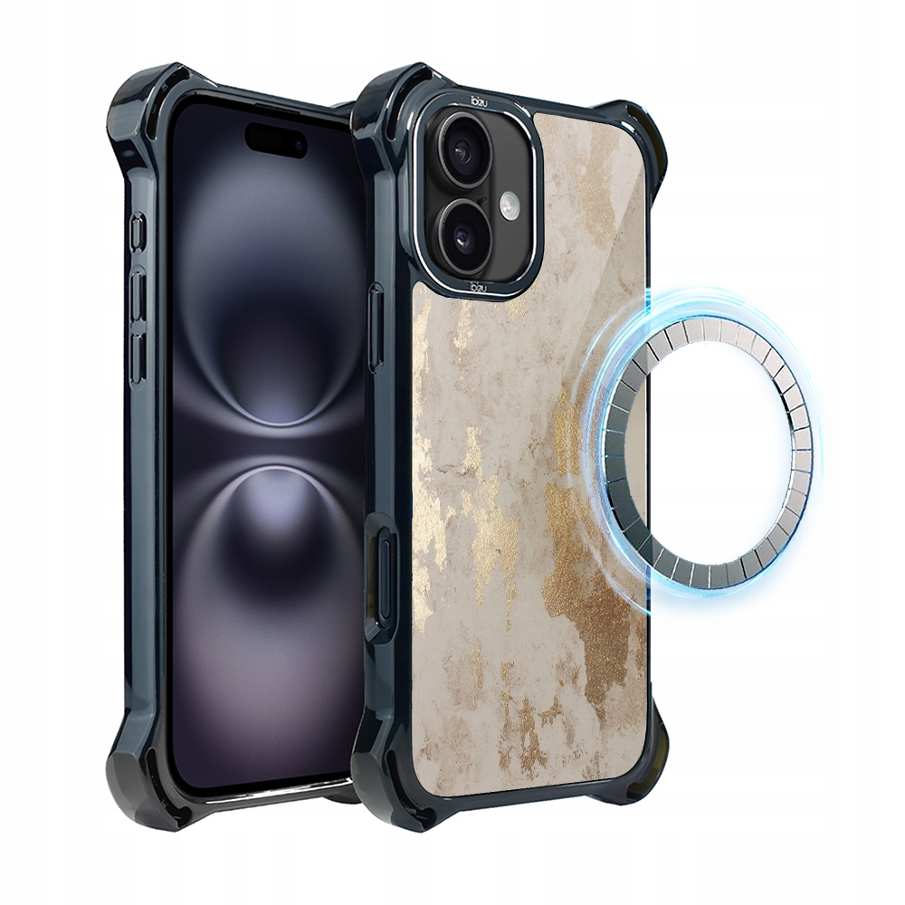 Pouzdro pro iPhone 16 Plus Ibizu DropGuard Ultra s MagSafe, šampaňské zlato