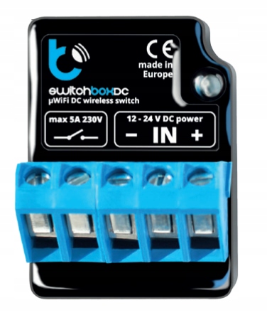 

Przekaźnik BleBox switchBoxDC zasilany 12-24V WiFi